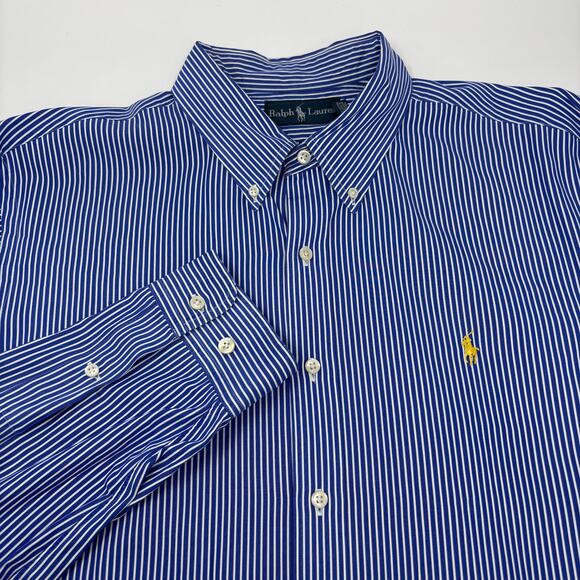 Ralph Lauren Other - Ralph Lauren Mens 2XL Blue White Striped Long Sleeve Button Down Shirt